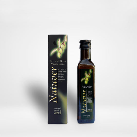 Pack de 12 botellas de Aceite de oliva virgen extra en botella de vidrio irrellenable de 250 ml + ESTUCHE